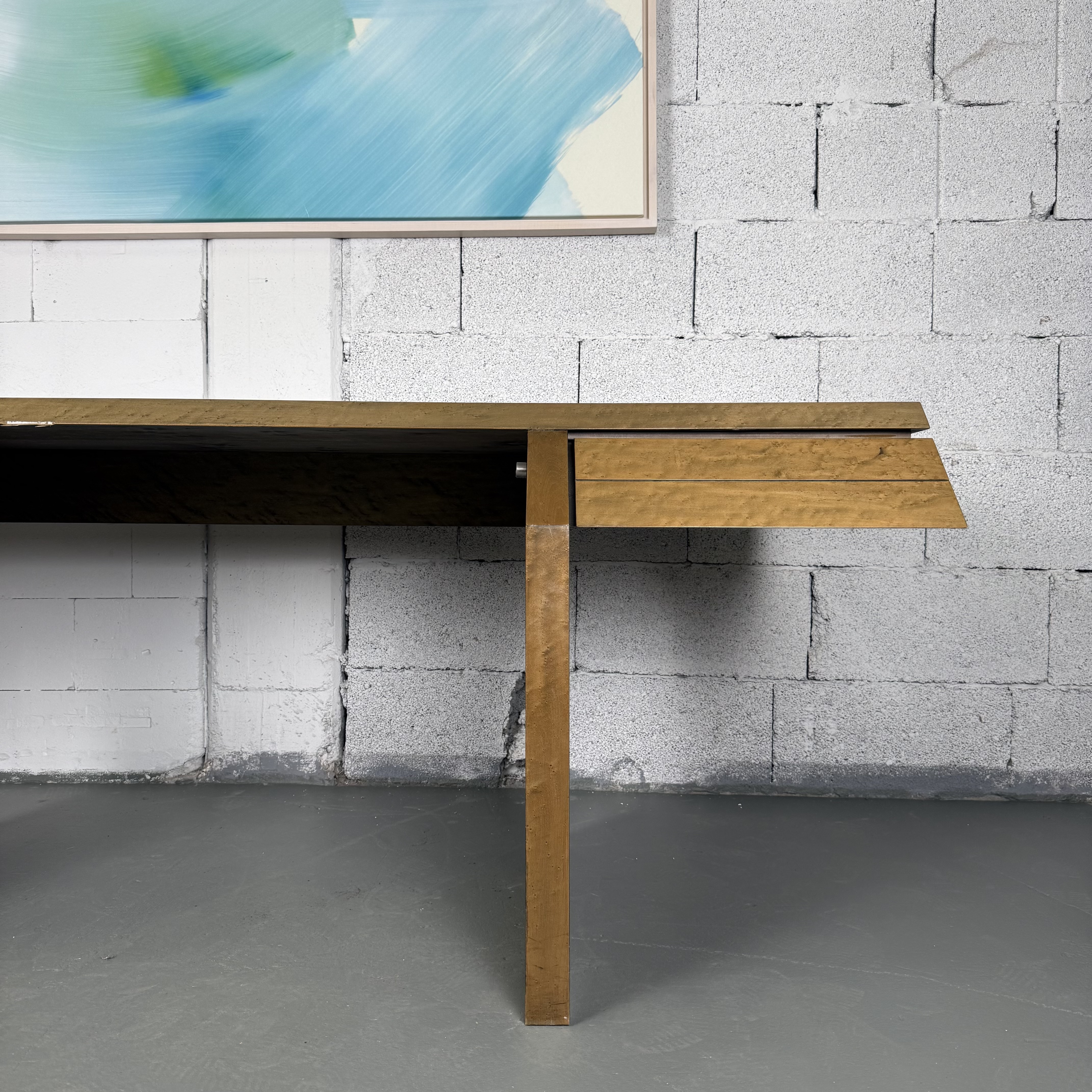 Seltener Architektenschreibtisch aus Wurzelfurnier