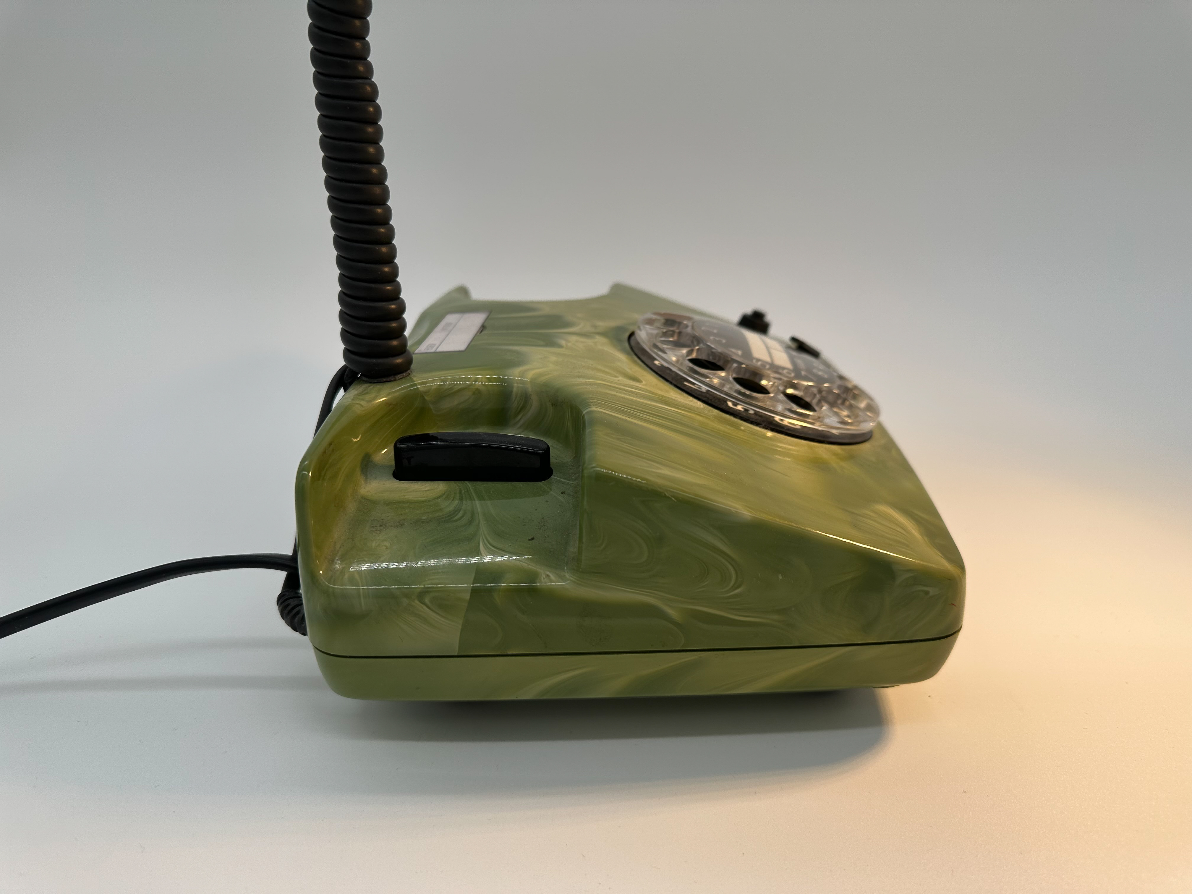 Besondere grüne Vintage Telefonlampe